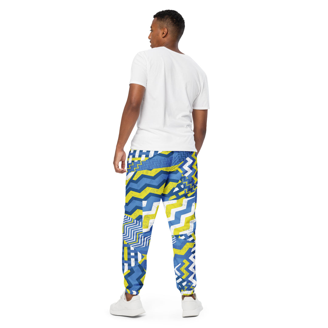 Unisex Track Pants - Blue-Yellow Shake