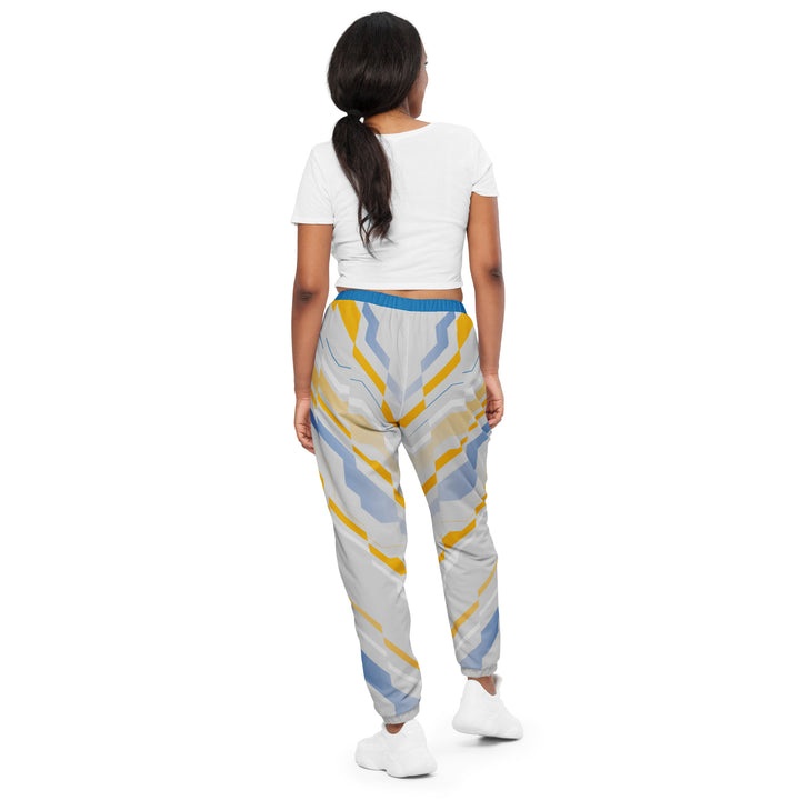 Unisex Track Pants - Grey-Yellow Formation