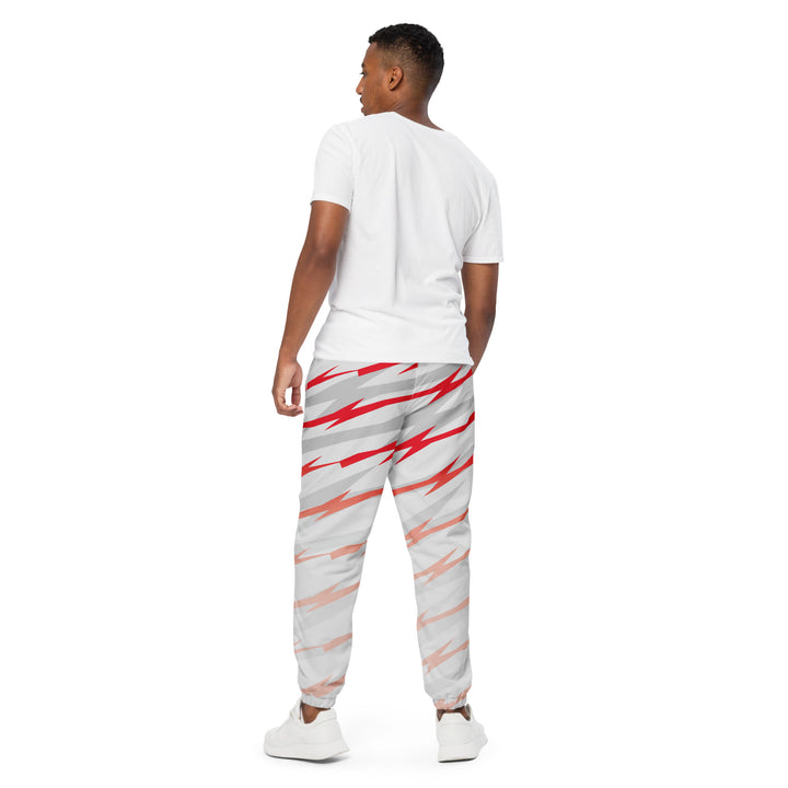 Unisex Track Pants - White-Red Risk