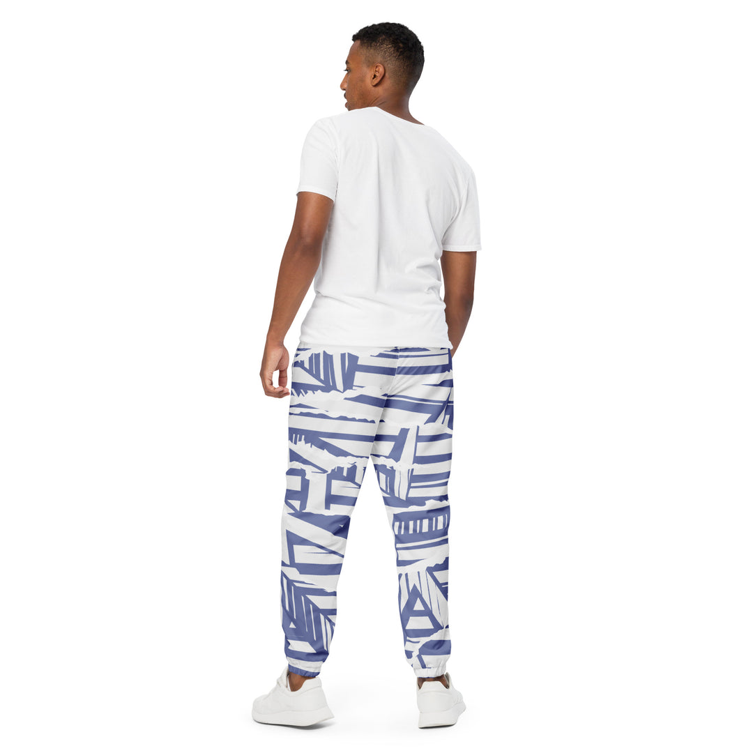 Unisex Track Pants - White-Blue Ship