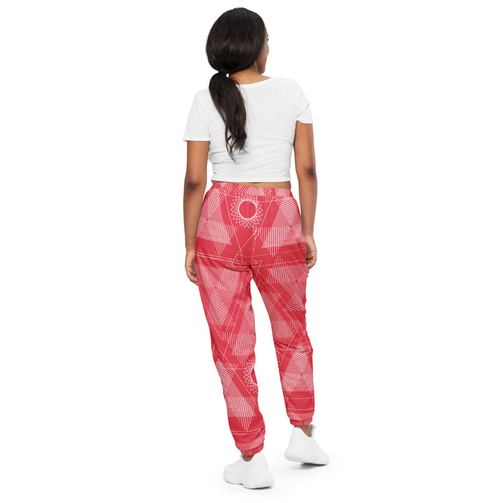 Unisex Track Pants - Red-White Twist