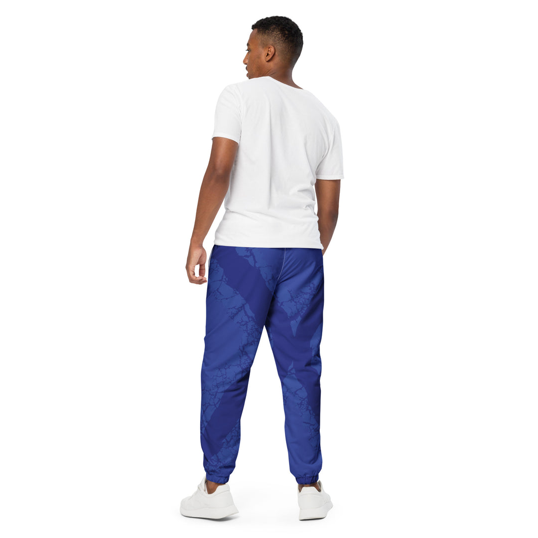 Unisex Track Pants - Blue-White Cross