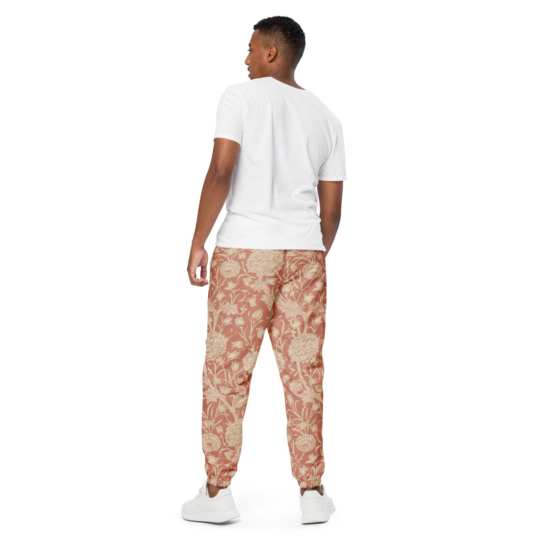 Unisex Track Pants - Orange-Beige Flower