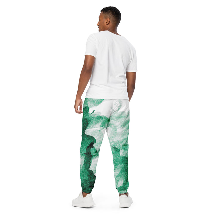 Unisex Track Pants - Green-White Art