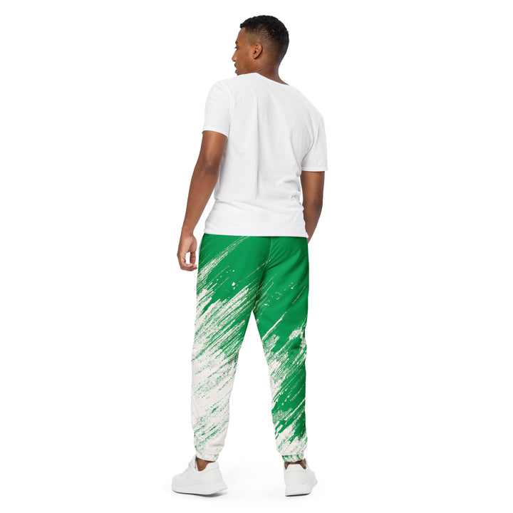 Unisex Track Pants - Green-White Draw