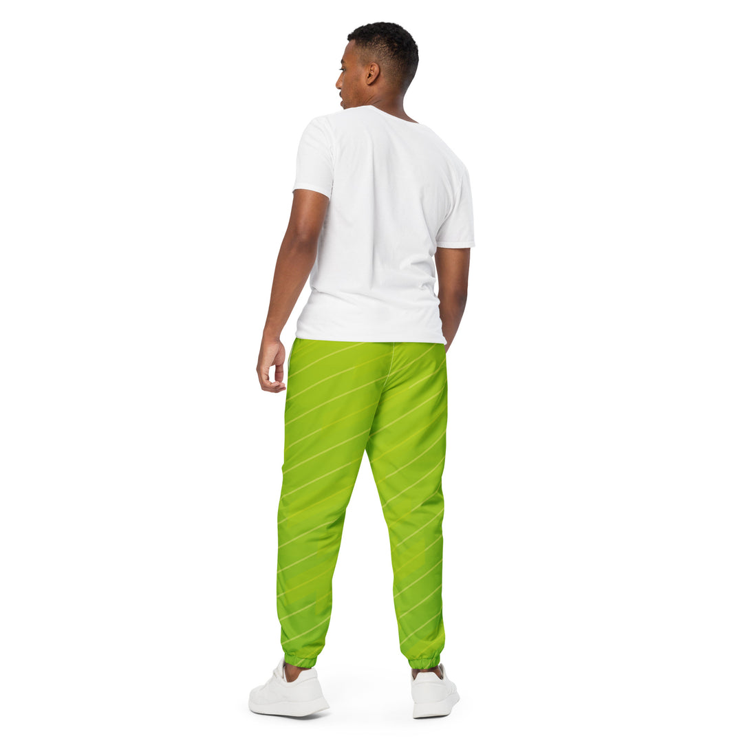 Unisex Track Pants - Green-White Lines