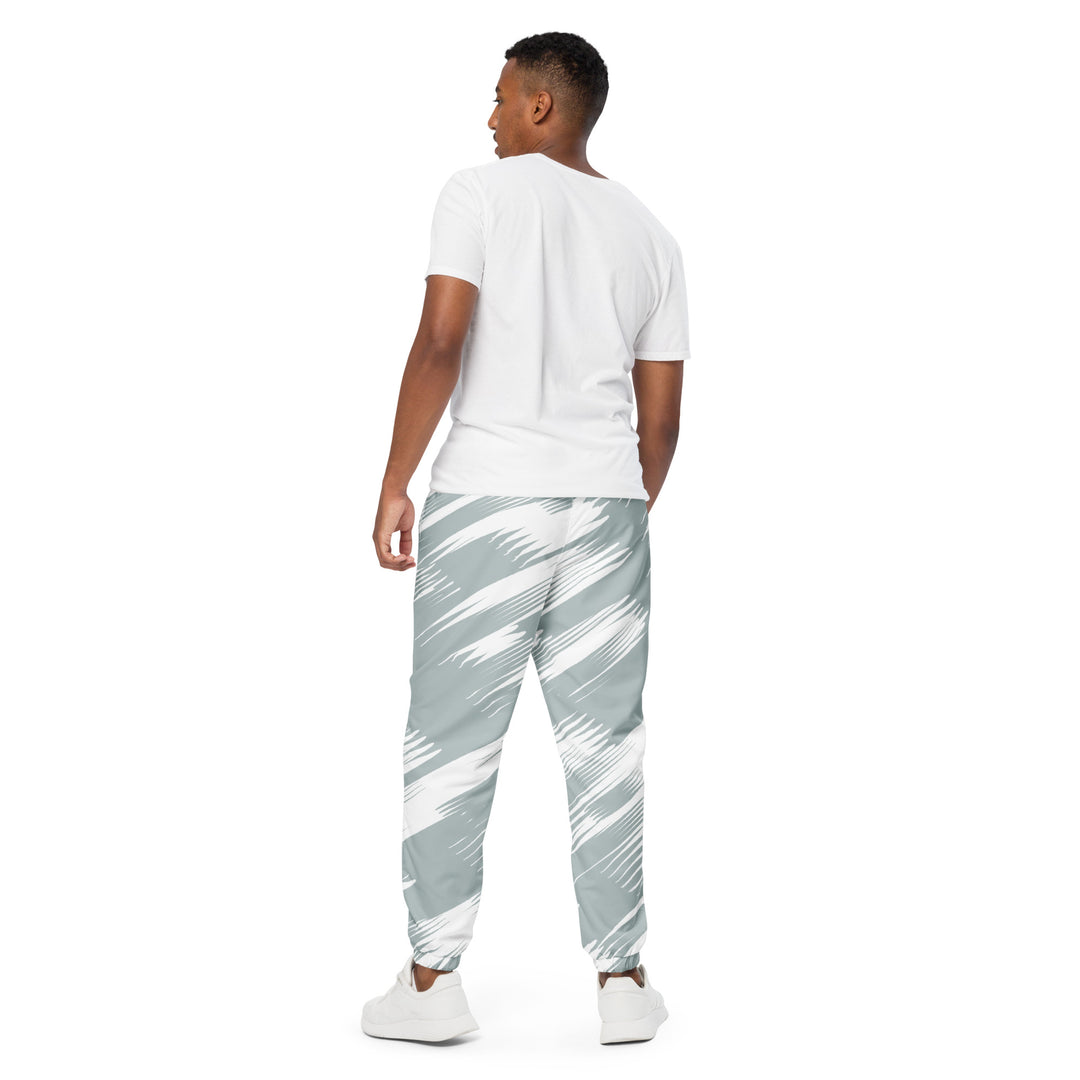 Unisex Track Pants - Grey-White Stream