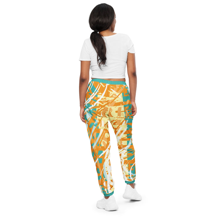 Unisex Track Pants - Green-Orange Bar