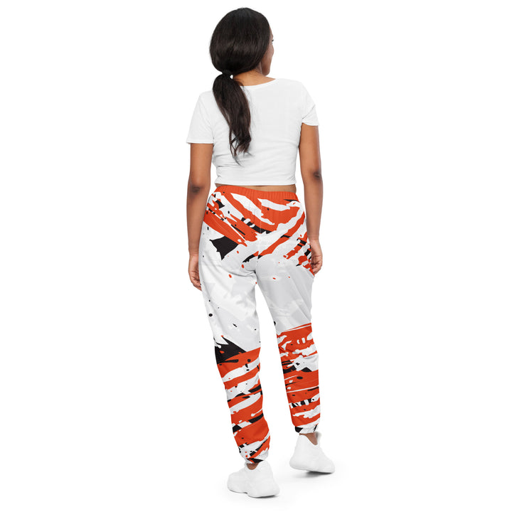 Unisex Track Pants - White-Orange Fair