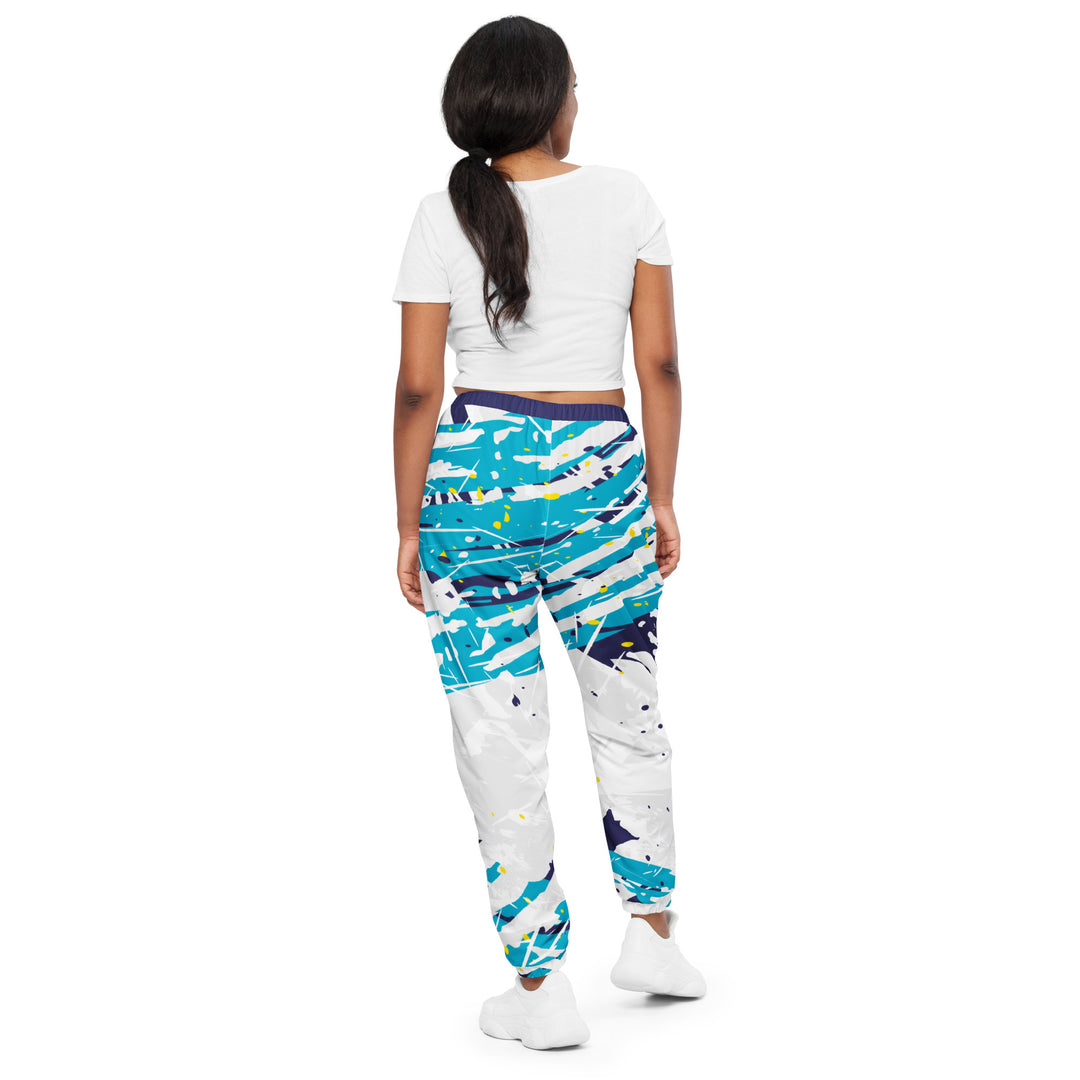 Unisex Track Pants - White-Blue Fair