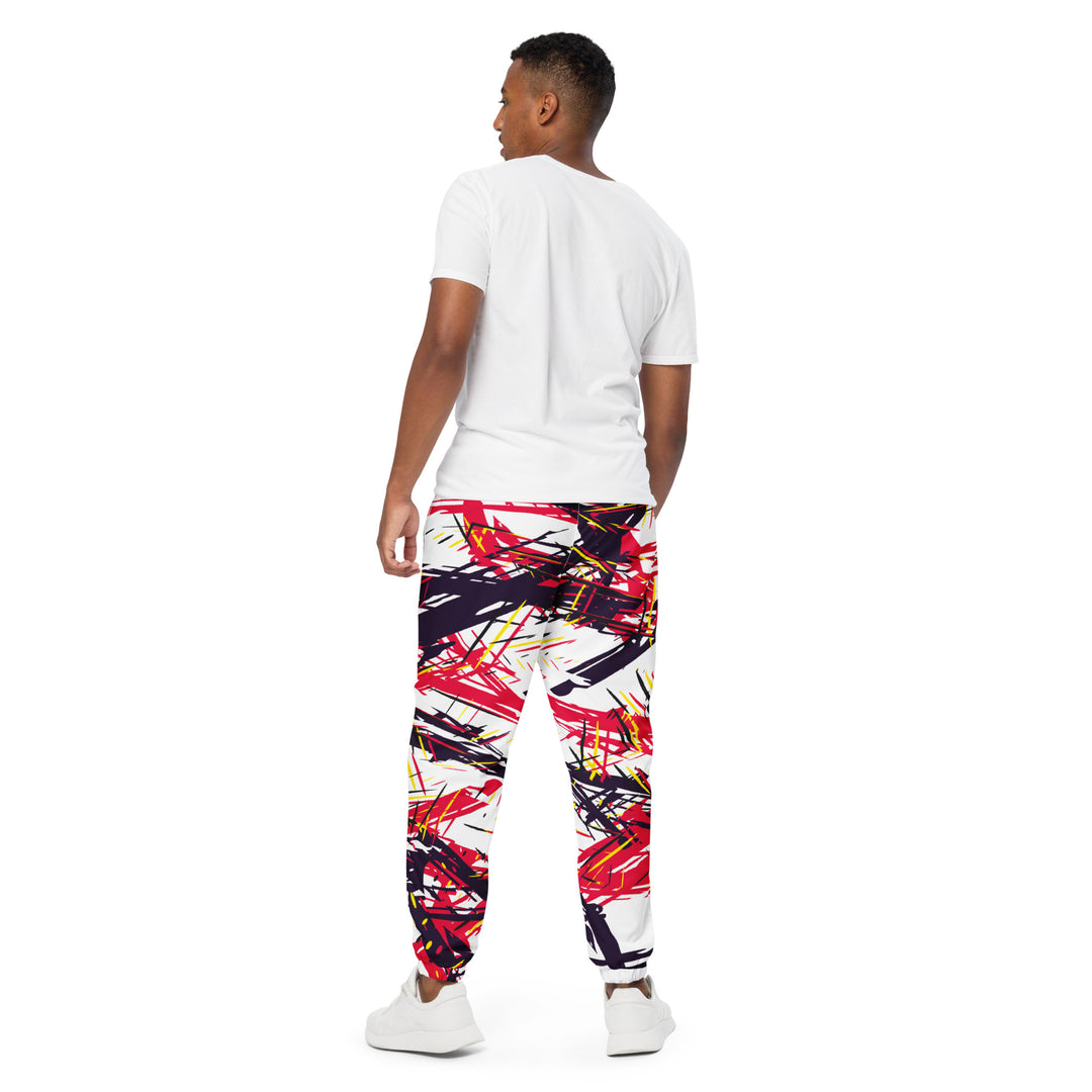 Unisex Track Pants - White-Red Chaos