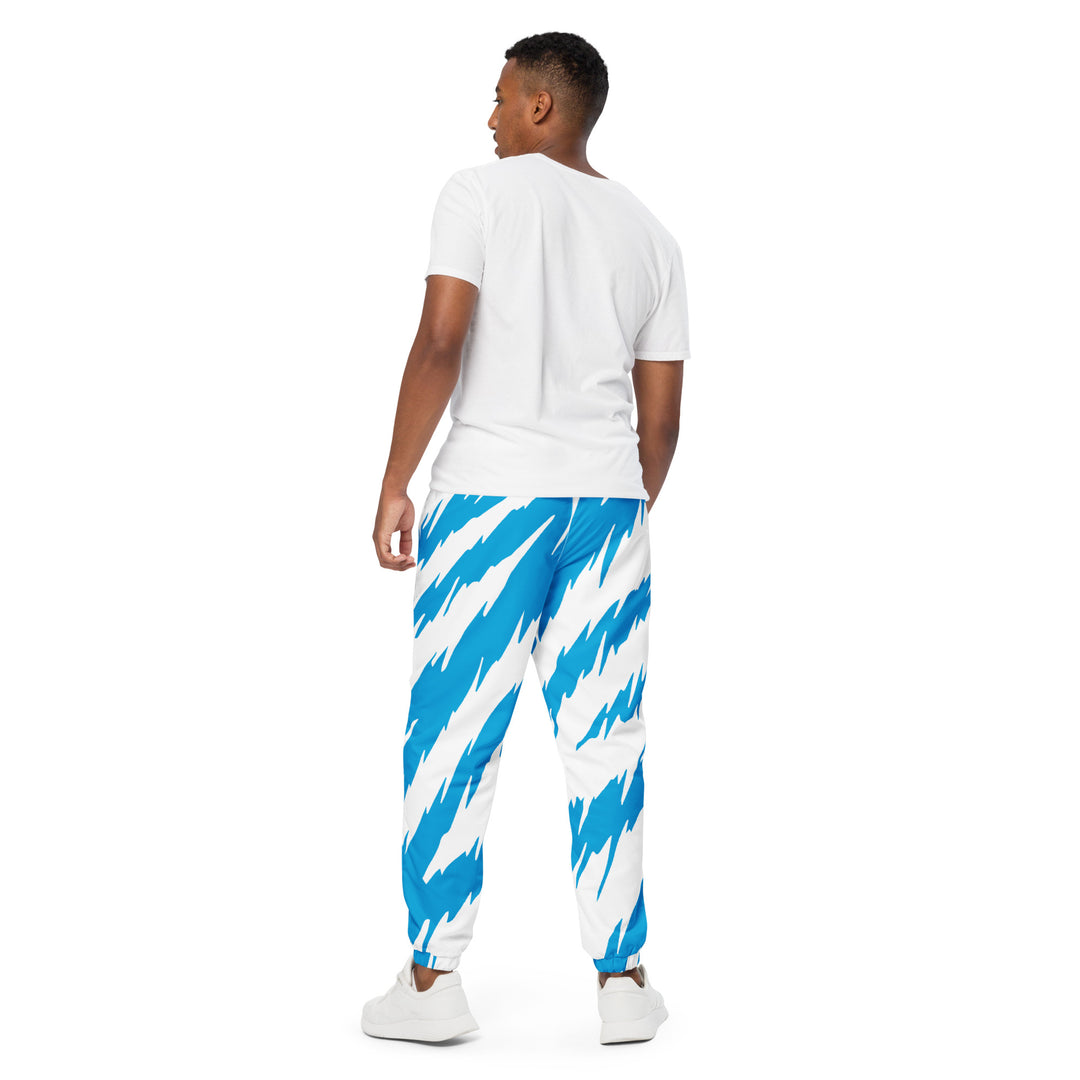 Unisex Track Pants - White-Blue Safari