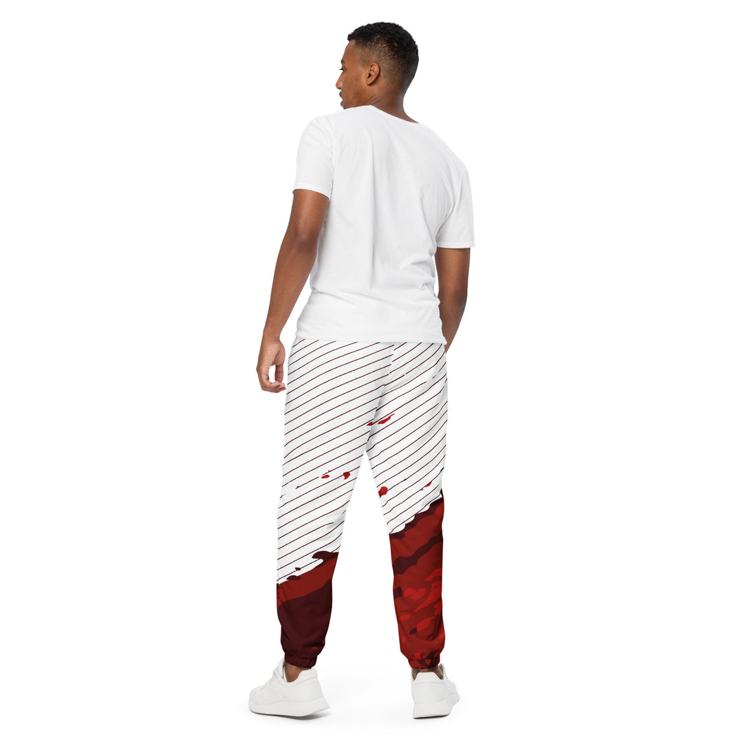 Unisex Track Pants - White-Red Guard