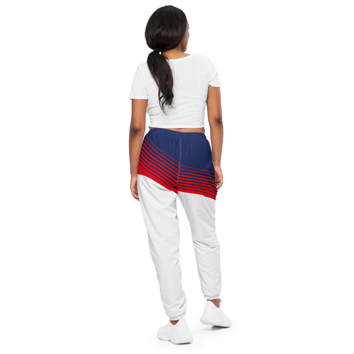 Unisex Track Pants - White-Red Transition