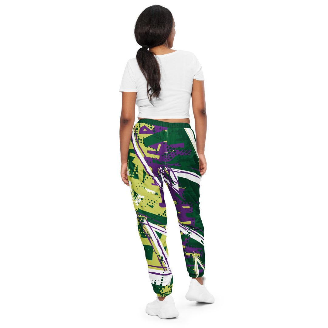 Unisex Track Pants - Green-Purple City