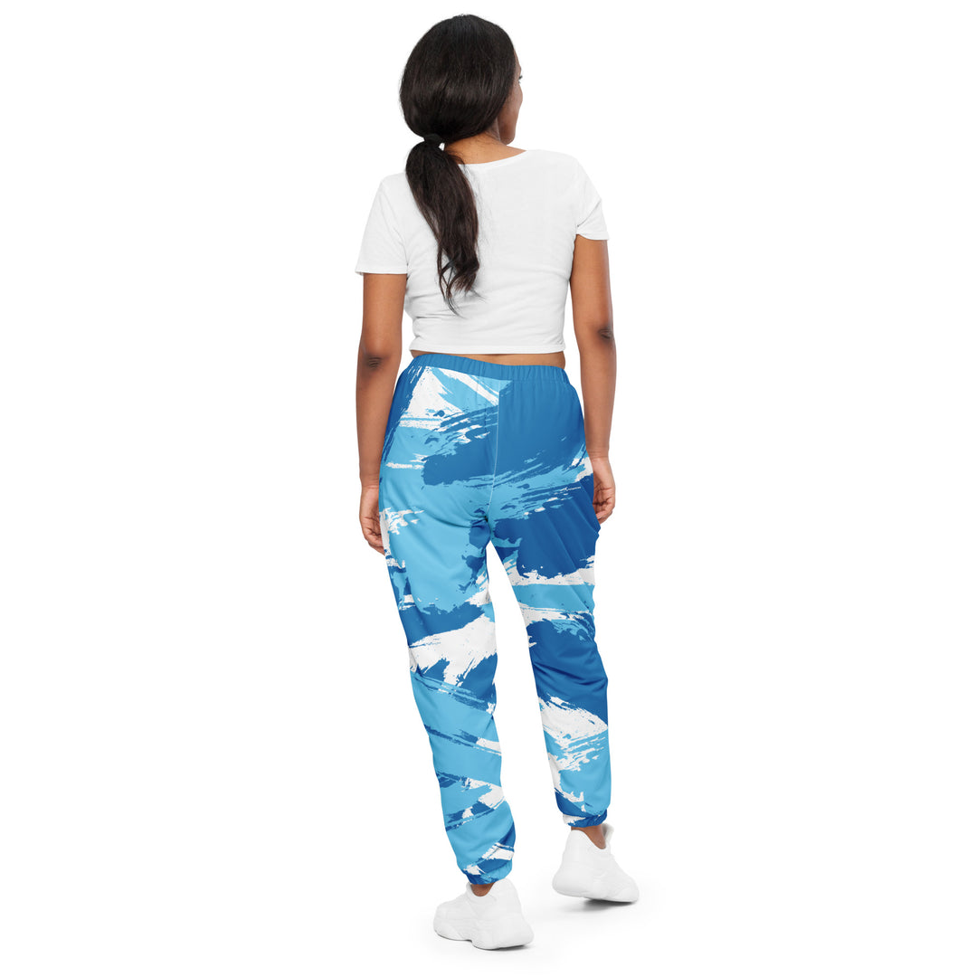 Unisex Track Pants - Blue-White Ocean