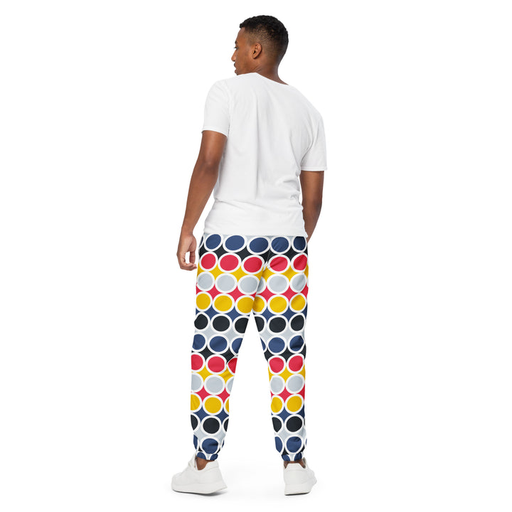 Unisex Track Pants - White-Red Circles