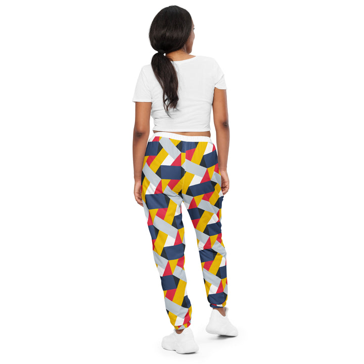 Unisex Track Pants - White-Red Braid