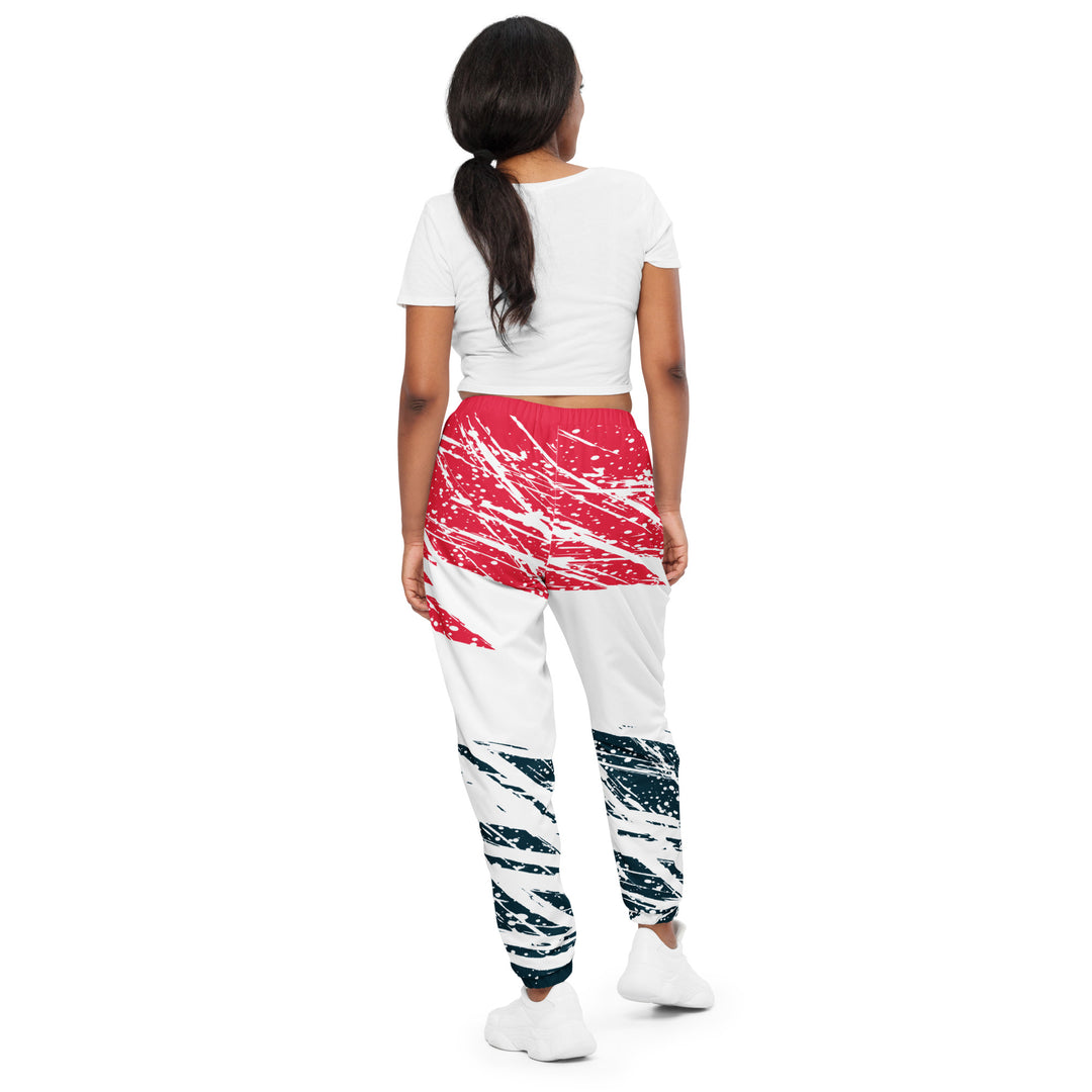 Unisex Track Pants - White-Red Division