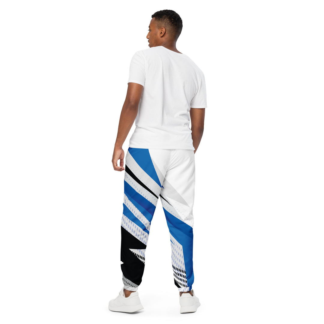 Unisex Track Pants - White-Blue Strike