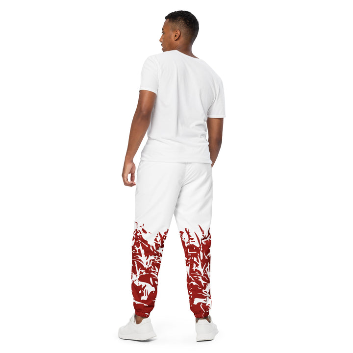 Unisex Track Pants - Red-White Grass