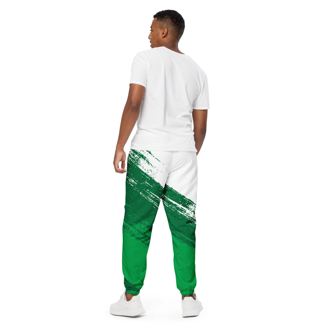 Unisex Track Pants - Green-White Up