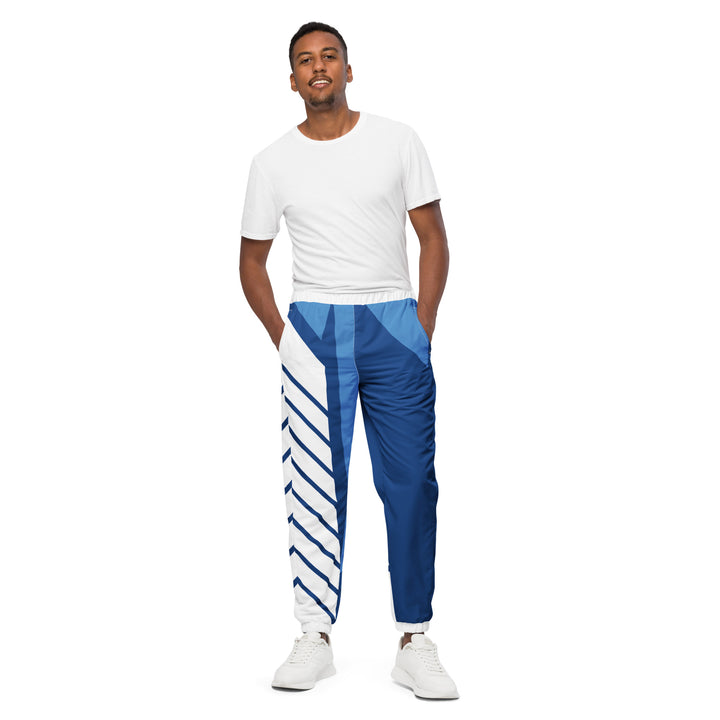 Unisex Track Pants - Blue-White Stripes