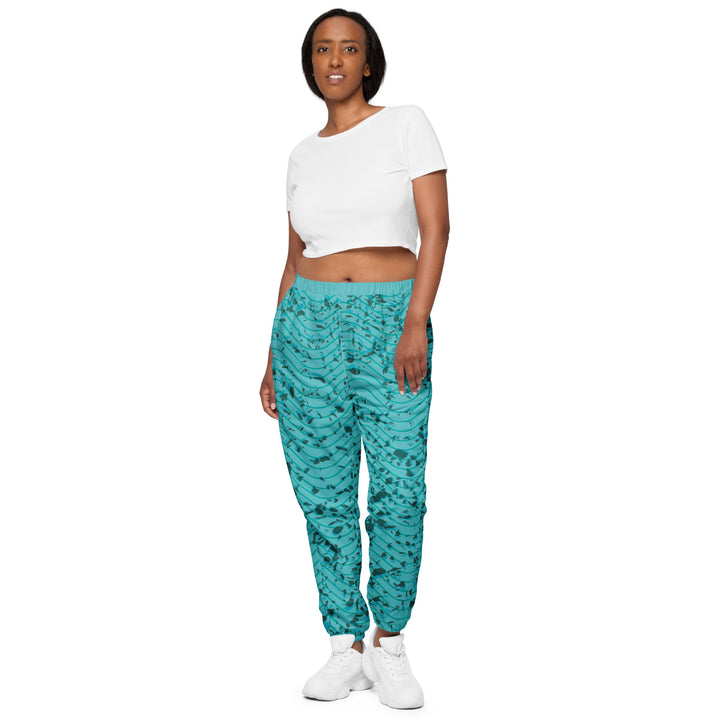 Unisex Track Pants - Green-Blue Waves