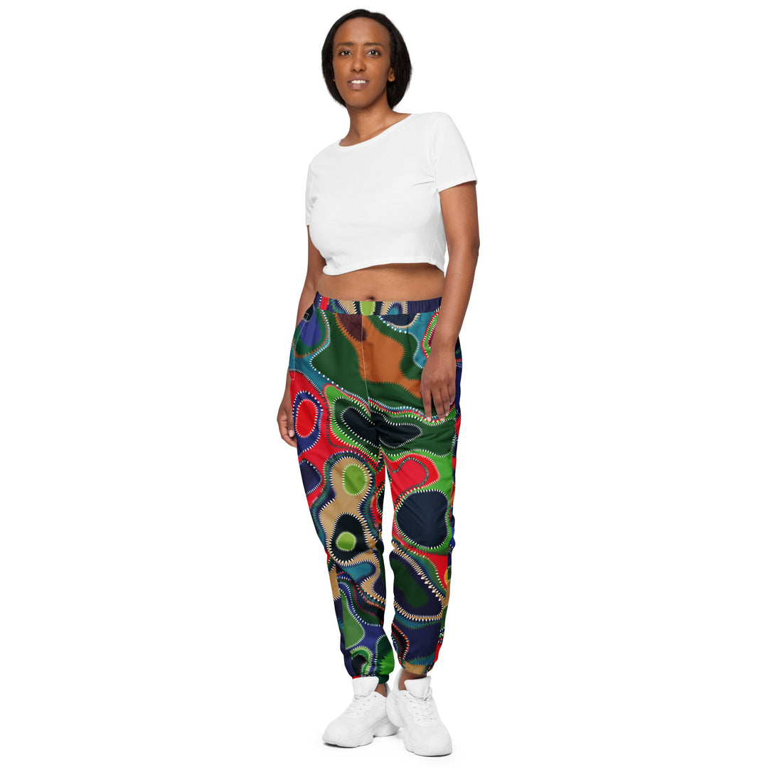 Unisex Track Pants - Green-Red Feed