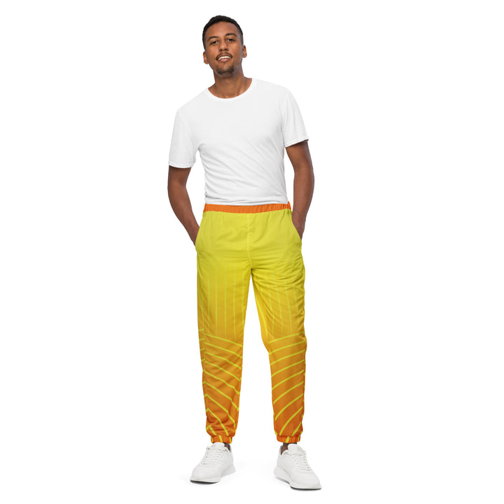 Unisex Track Pants - Orange-Yellow Legend