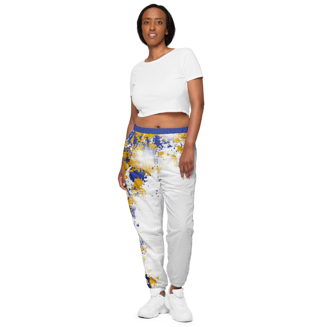 Unisex Track Pants - White-Blue Breaker