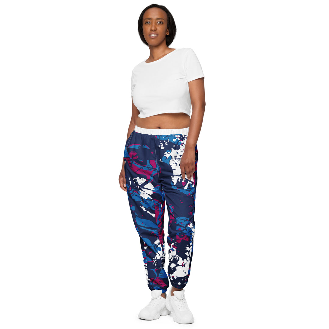 Unisex Track Pants - White-Blue Fiction