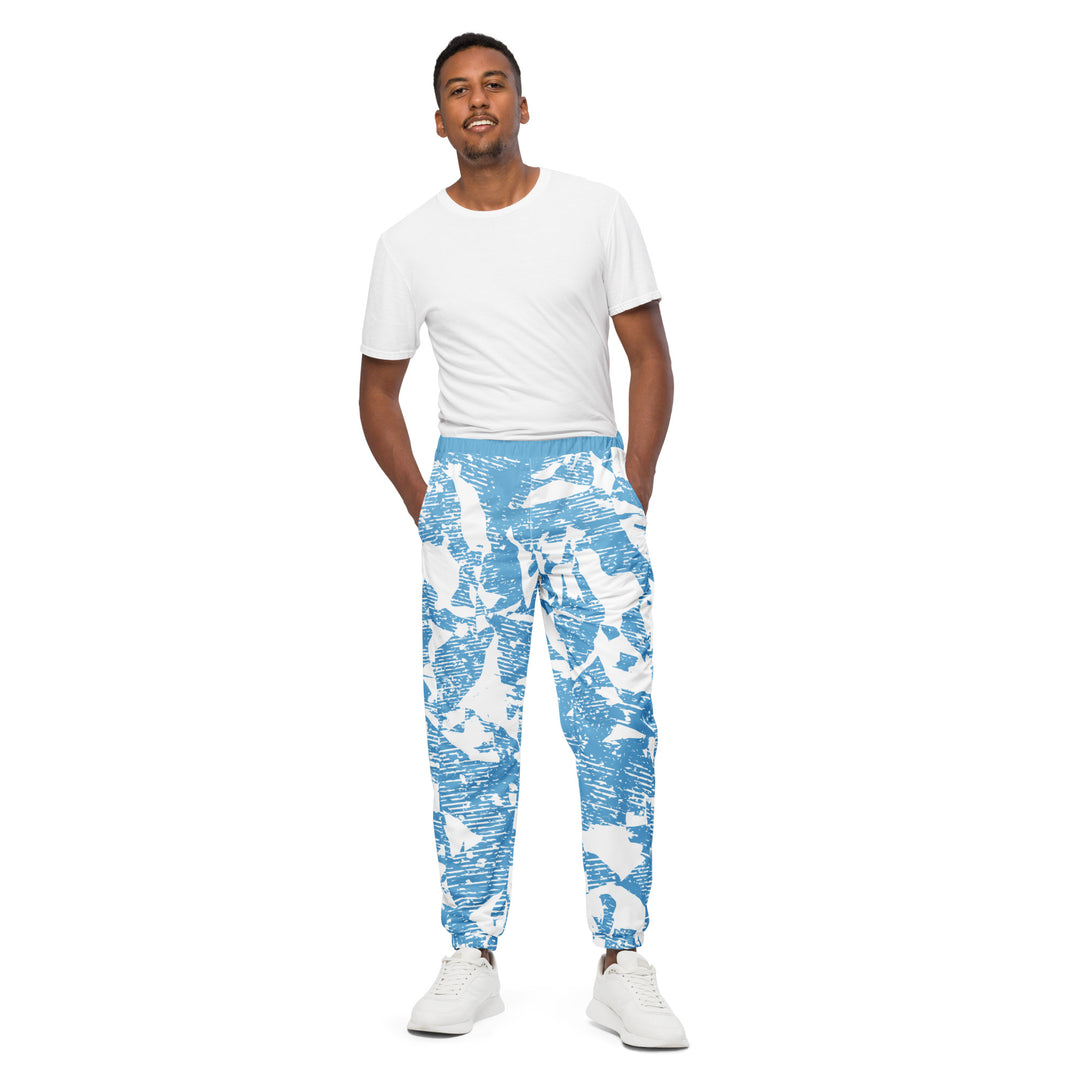 Unisex Track Pants - White-Blue Win