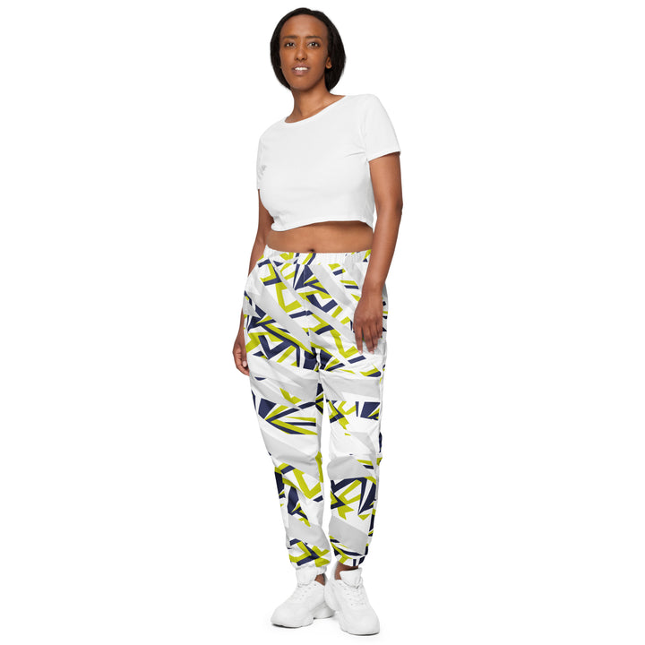 Unisex Track Pants - White-Green Rider