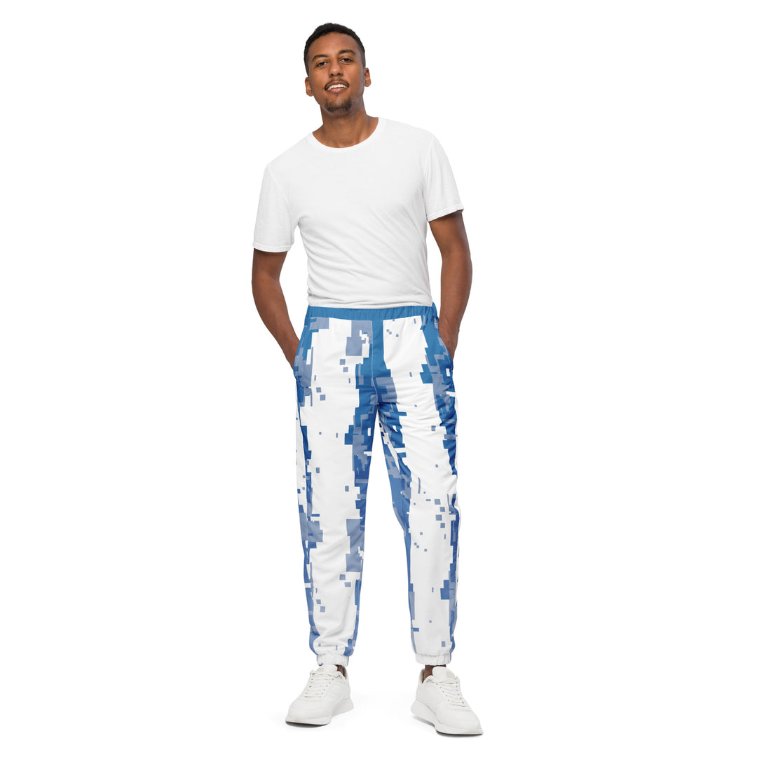 Unisex Track Pants - White-Blue Virtual