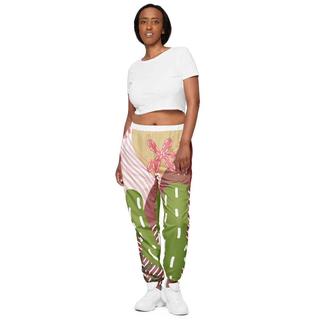 Unisex Track Pants - Red-Green Cactus