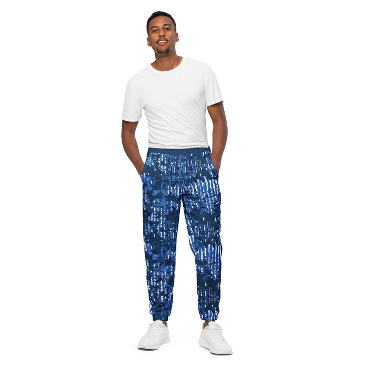 Unisex Track Pants - Blue-White Camouflage