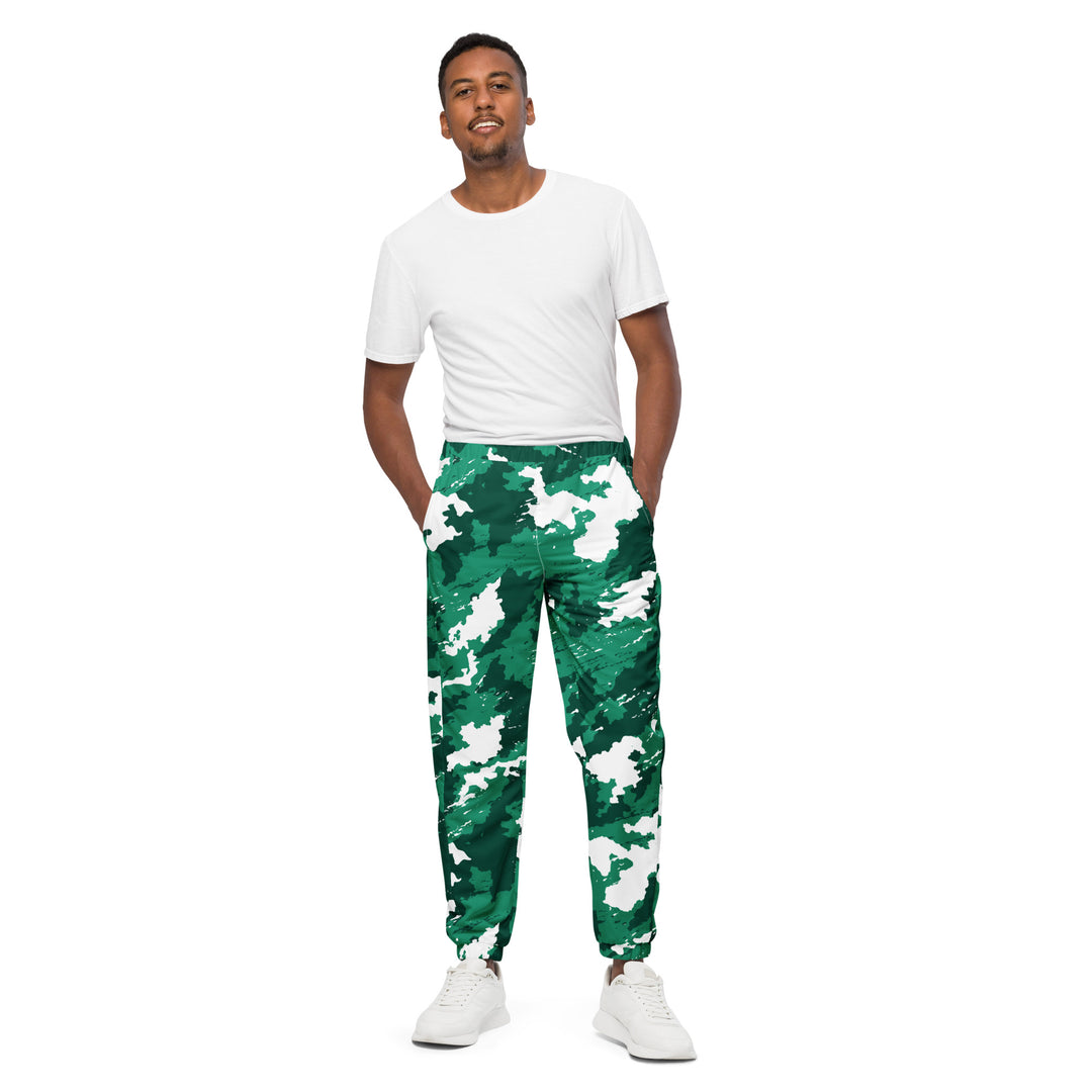 Unisex Track Pants - Green-White Cloud