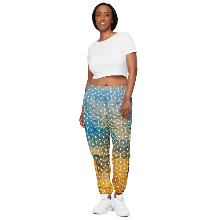 Unisex Track Pants - Yellow-Blue Mosaic