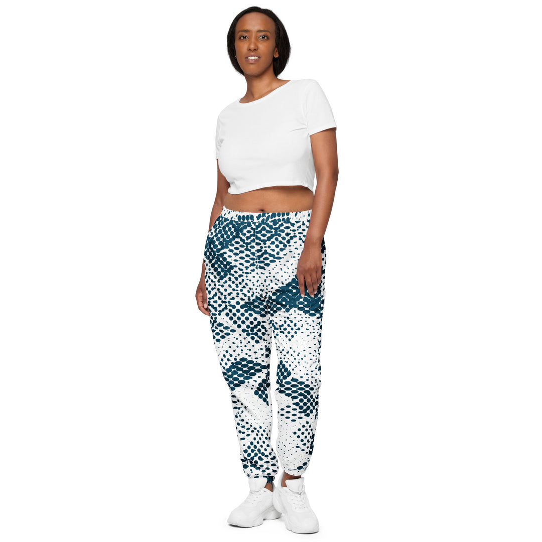 Unisex Track Pants - White-Blue Fall