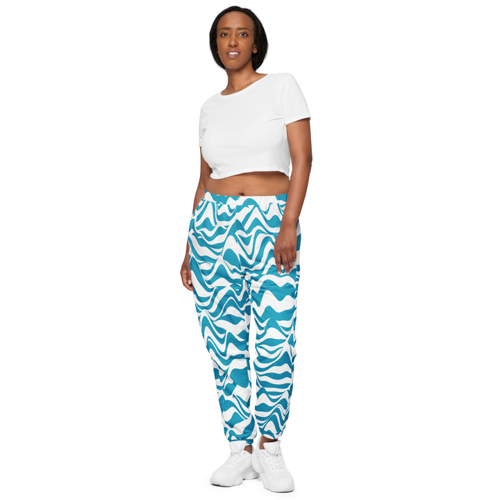 Unisex Track Pants - Blue-White Rush