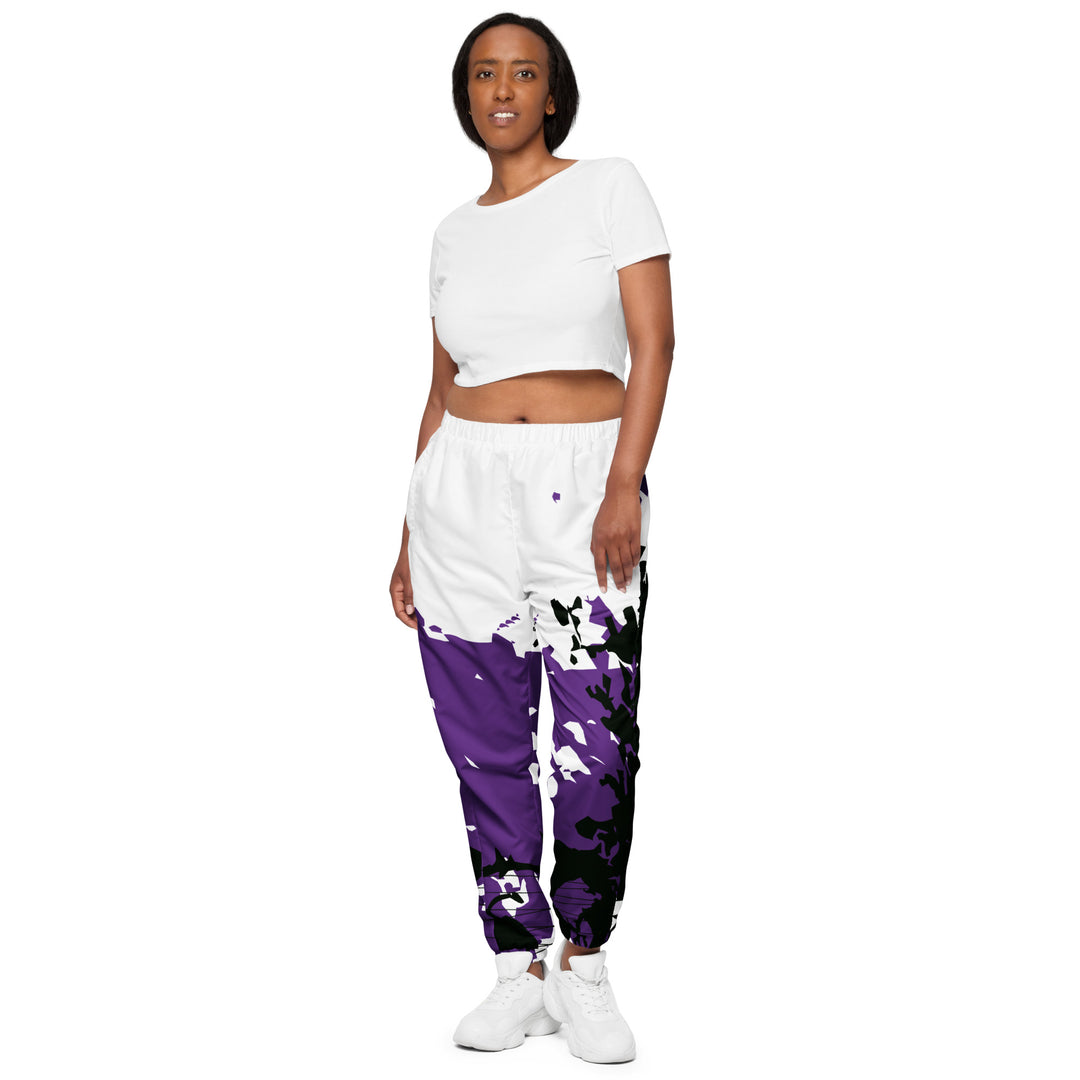 Unisex Track Pants - White-Purple Beast