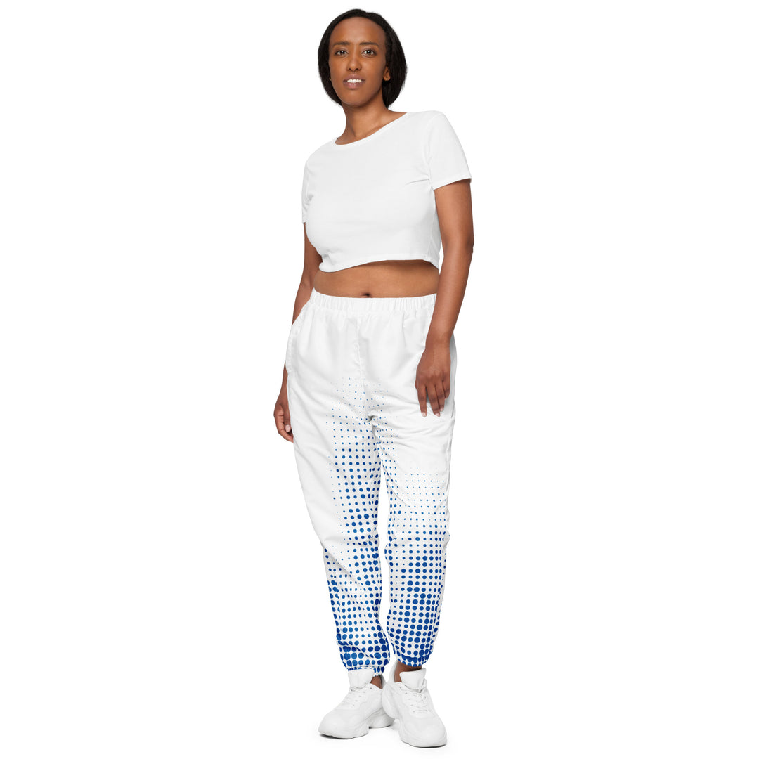 Unisex Track Pants - White-Blue Halftone