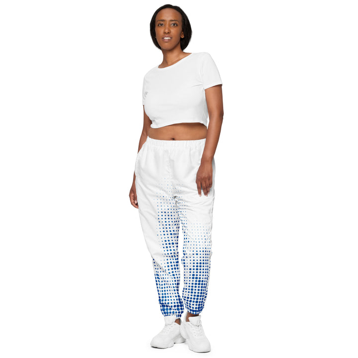 Unisex Track Pants - White-Blue Halftone