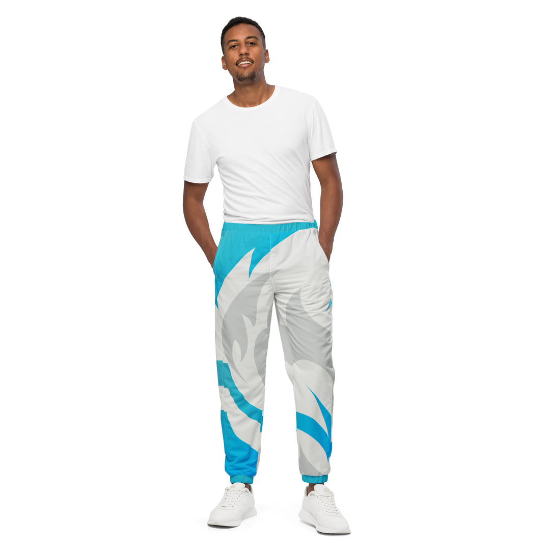 Unisex Track Pants - White-Blue Blast