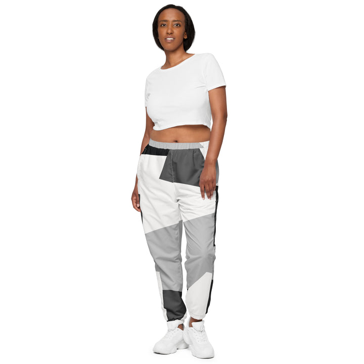 Unisex Track Pants - White-Grey Simple