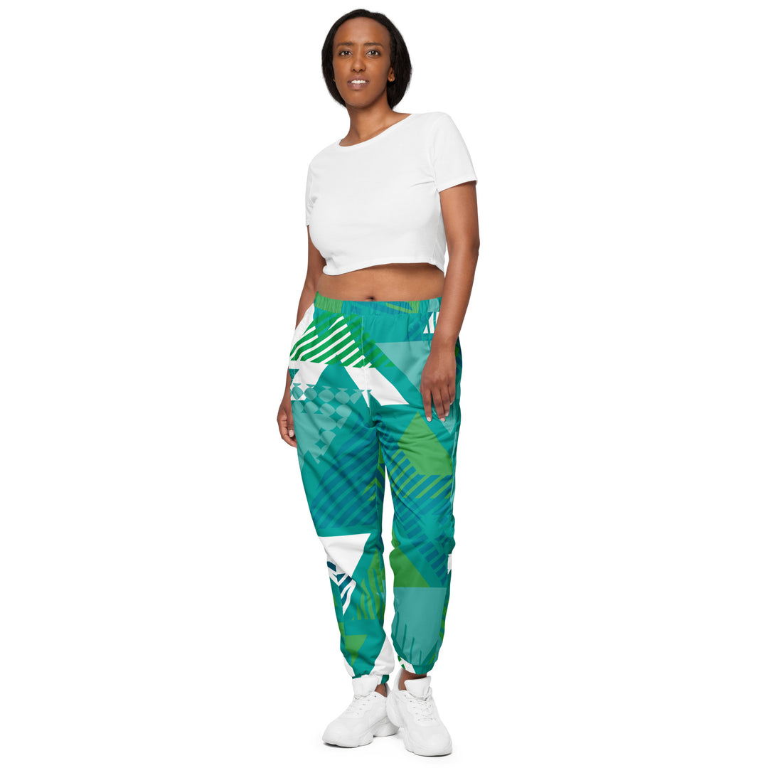 Unisex Track Pants - Green-White Home