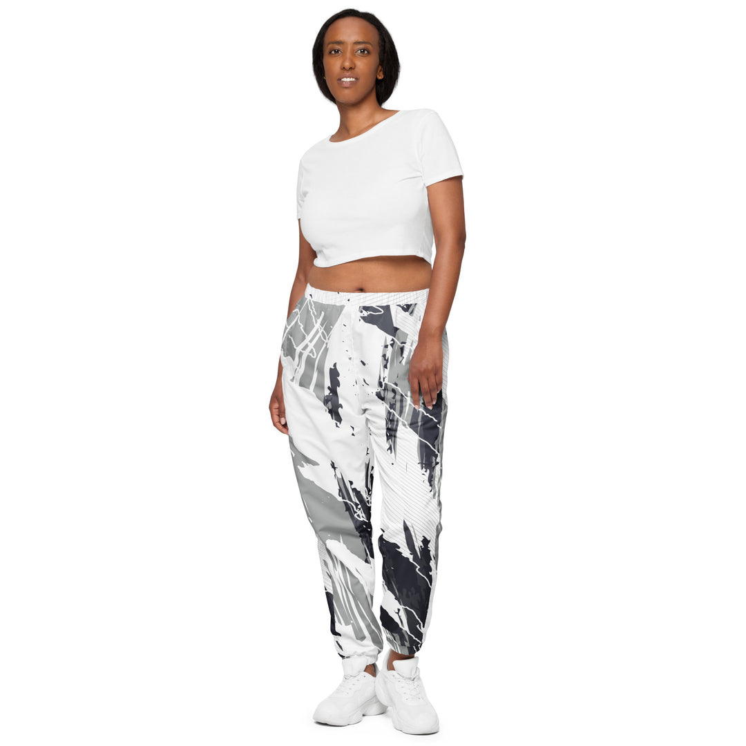 Unisex Track Pants - White-Grey Twist