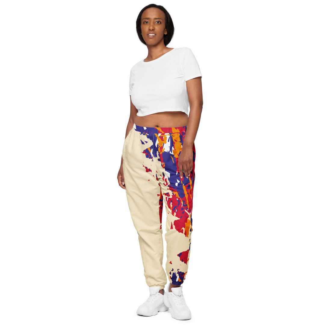 Unisex Track Pants - Beige-Red Vanish