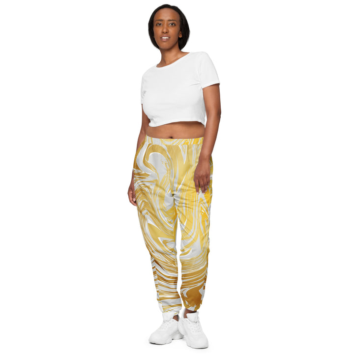 Unisex Track Pants - White-Yellow Blend